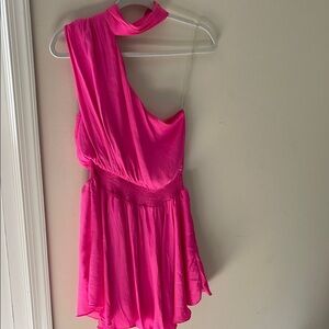 Vibrant Pink One-Shoulder Dress
